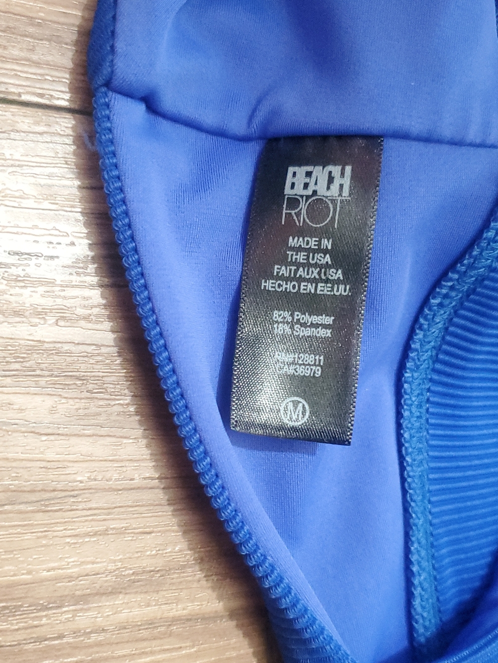 Beach Riot Blue Ribbed Stretch Sports Bra - Picture 4 of 4